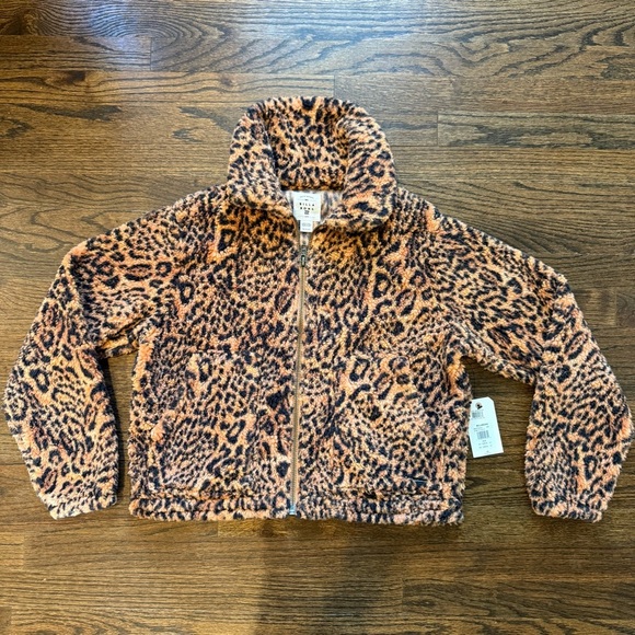 Billabong Jackets & Blazers - Billabong Womens Always Cozy 2 Zip Up Jacket, Animal Print, Leopard, Size XS